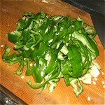 Sesame vinegar dressing of bean sprout and green pepper Image