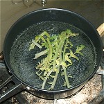 Roasting boiling of Leaf of radish and Egg Image