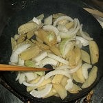 Japanese style curry stir-frying of potato Image