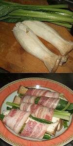 Bacon rolling of chinese cabbage and eryngii Image