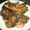 Boiled food of beating burdock and beef Image