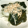 Vinegared dish of onion and Wakame seaweed Image