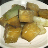 Boiled food of Welsh onion and sweet potato Image
