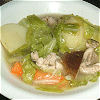 Soup boiling of cabbage and chicken Image