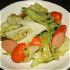 Stir-fry of cabbage and sausage Image