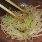 Soaking of bean sprout and seaweed Image