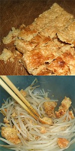 Mustard dressing of bean sprout and fried bean curd Image