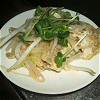Egg shutting of bean sprout and minced meat Image