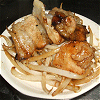 Ginger grilling of pork that puts a lot of bean sprouts Image